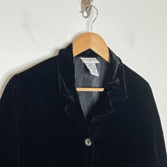 Patchwork Velvet Blazer Jacket Womens Size M Y2K Boho Colorful Artsy Whimsigoth - Picture 2 of 9